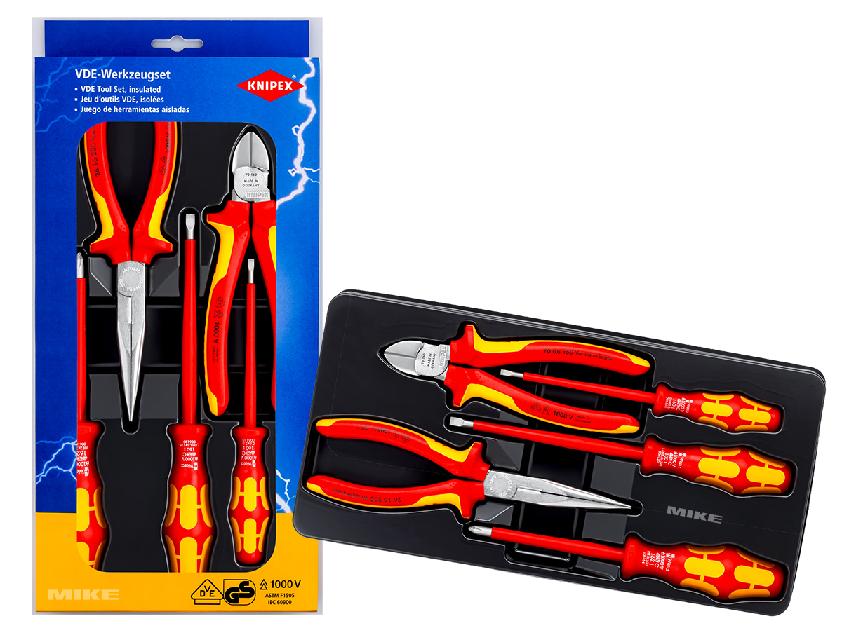 Bộ kìm và tua vít Knipex 00 20 13 cán bọc cách điện VDE Tool Set