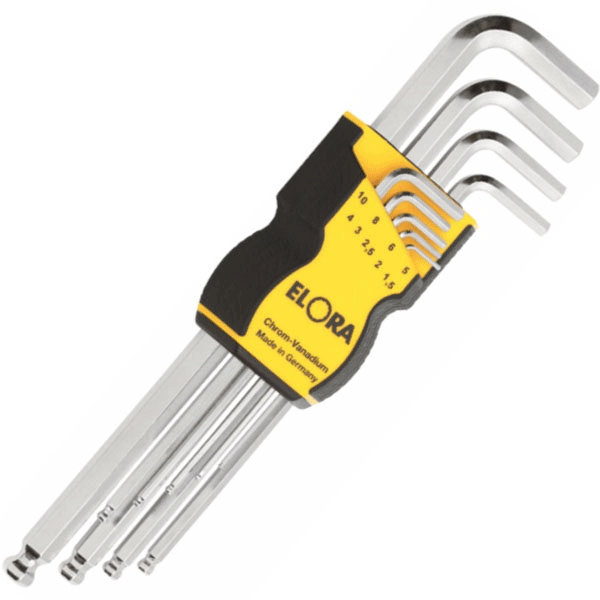 Bộ lục giác đầu bi ELORA 159SKU, 9 cây, size 1.5mm đến 10mm