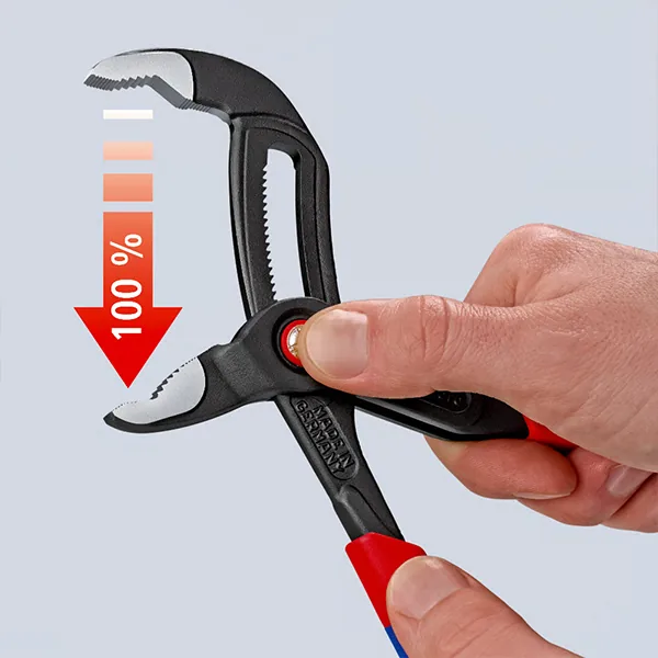 Kìm mỏ quạ Knipex 87 22 250 tay cầm phủ vật liệu đa thành phần, chống trượt, dễ thao tác.