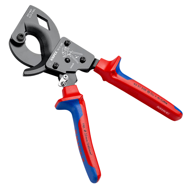 Kéo cắt cáp nhông Knipex 95 31 250, cáp đồng, nhôm Ø32mm