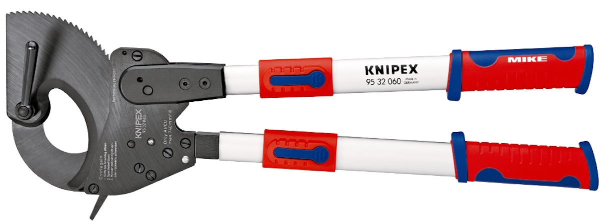 Kềm cắt cáp nhông Knipex 95 32 060 bánh răng tay đòn ống lồng cắt cáp Ø 60 mm
