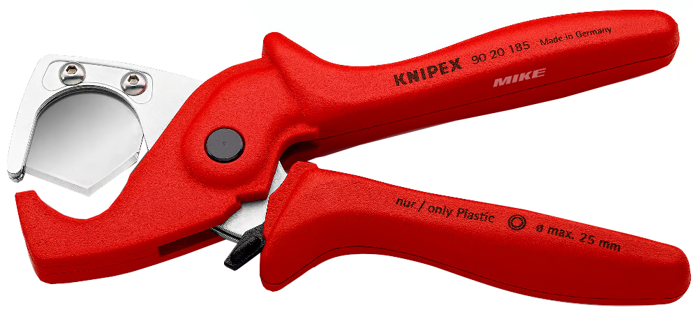 Kéo cắt ống nhựa mềm Knipex 90 20 185, Lưỡi hình thang