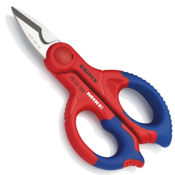 Kéo thợ điện Knipex 95 05 155 SB, lưỡi có răng cưa, bao đeo
