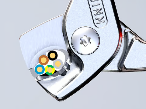 Kéo cắt cáp Knipex 95 12 160 StepCut giảm lực cắt nhờ lưỡi bậc xử lý cáp đồng nhôm quả.