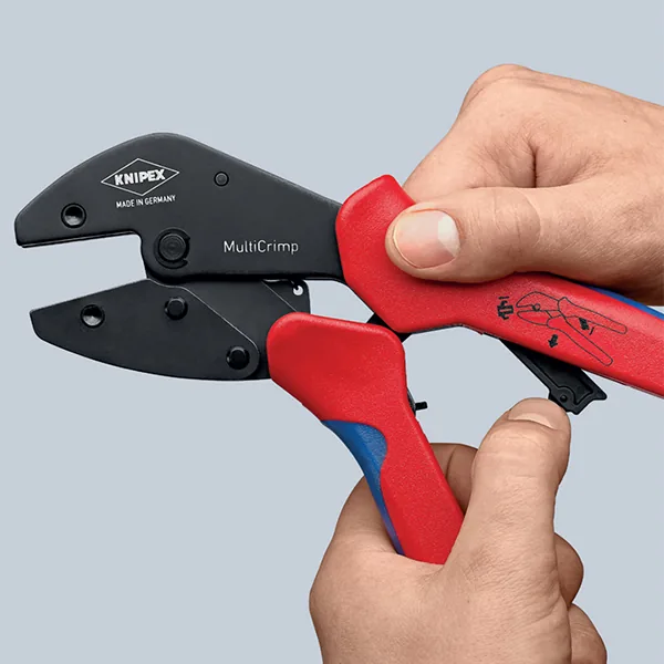 KNIPEX 97 33 02 MultiCrimp® Crimping Pliers with changer magazine 250 mm burnished with multi-component handles thumbnail 2