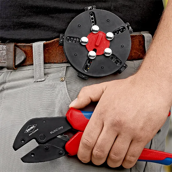 KNIPEX 97 33 02 MultiCrimp® Crimping Pliers with changer magazine 250 mm burnished with multi-component handles thumbnail 3