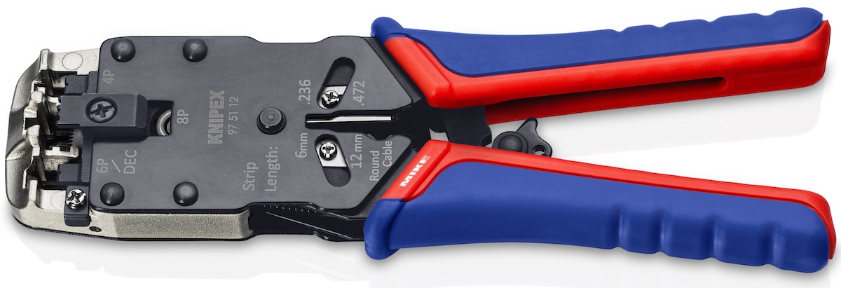 Kìm bấm cos Knipex 97 51 12 cho đầu RJ10, RJ11, RJ45 – dụng cụ bấm mạng đa năng