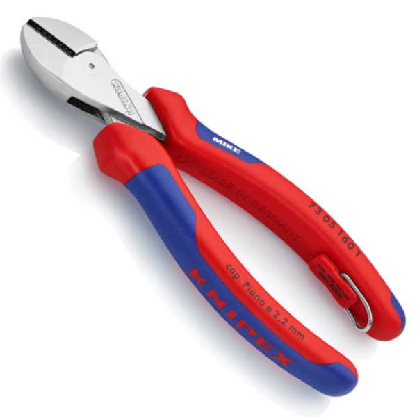 Kìm cắt cạnh Knipex 73 05 160 T trợ lực, gắn được dây chống rơi