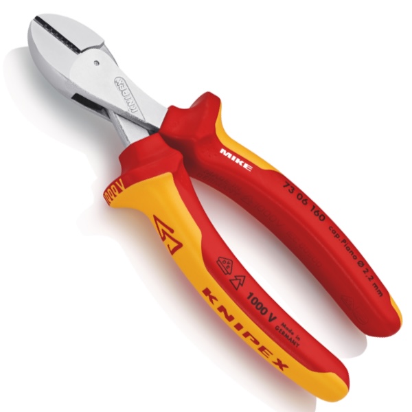 Kìm cắt cạnh Knipex 73 06 160, trợ lực, cách điện VDE 1000V
