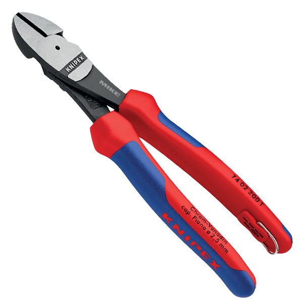 KNIPEX 74 22 250 High Leverage Diagonal Cutter 250 mm black atramentized with comfort handles polished thumbnail 3