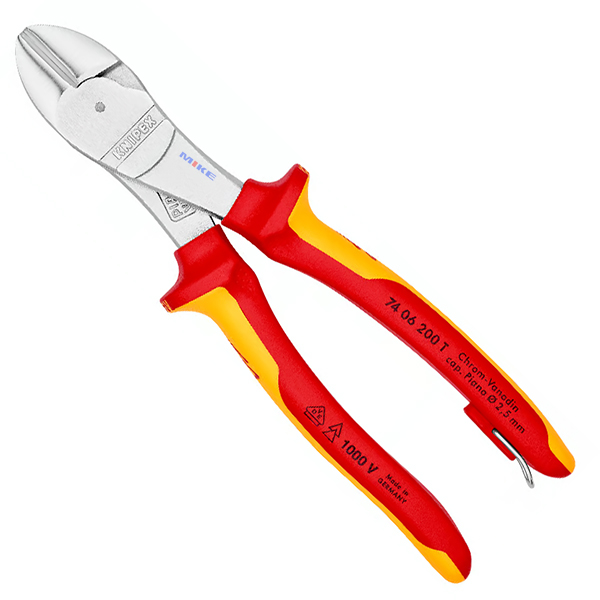 KNIPEX 74 22 250 High Leverage Diagonal Cutter 250 mm black atramentized with comfort handles polished thumbnail 5