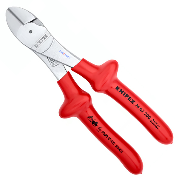 KNIPEX 74 22 250 High Leverage Diagonal Cutter 250 mm black atramentized with comfort handles polished thumbnail 6