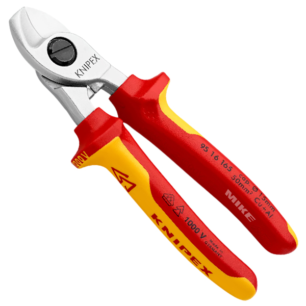 Kìm cắt cáp điện Knipex 95 16 165, cắt Ø15mm - VDE 1000V