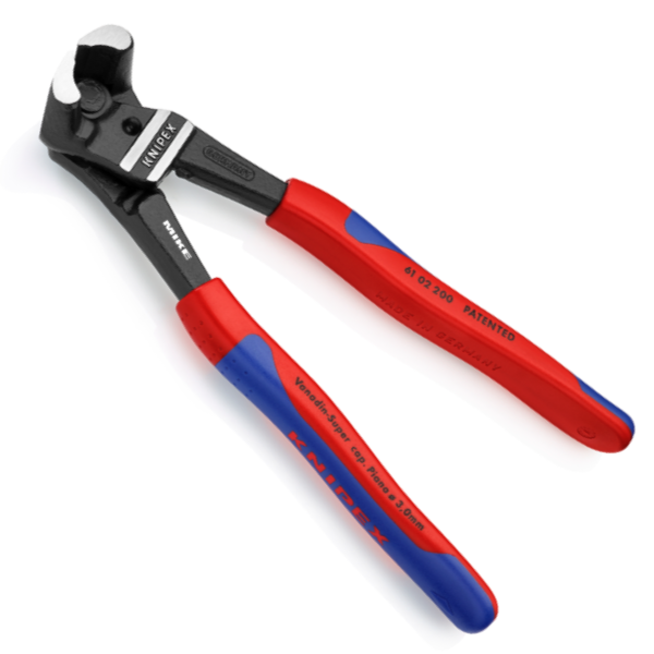 Kìm cắt đầu bulông Knipex 61 02 200, lưỡi cắt ngang, cường lực