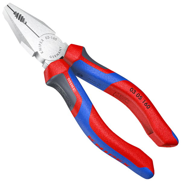 Kìm đa năng Knipex 03 05 160 size 160mm, cán bọc nhựa đa màu, mạ chrome