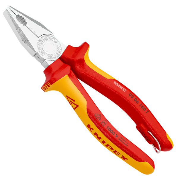 Kìm đa năng Knipex 03 06 180 T size 180mm, cán bọc VDE 2K, mạ chrome