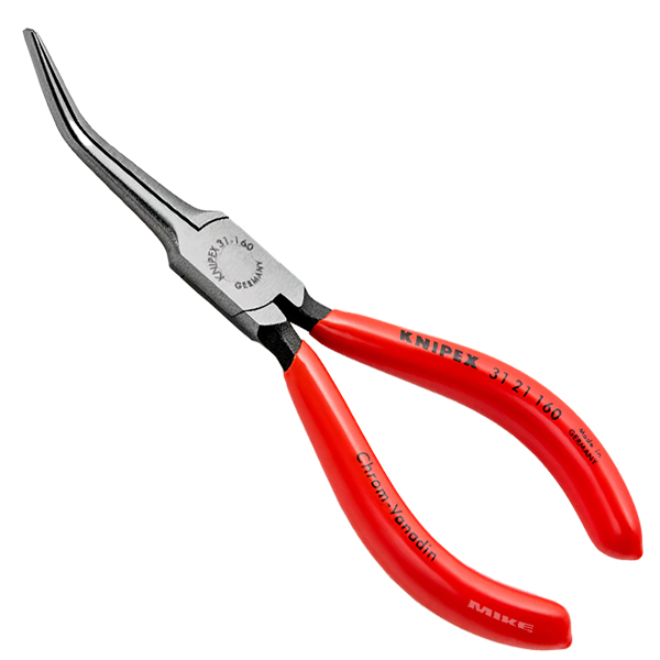 Kìm kẹp gắp mỏ cong Kinpex 31 21 160 size 160mm, cán bọc PVC trơn, mạ đen