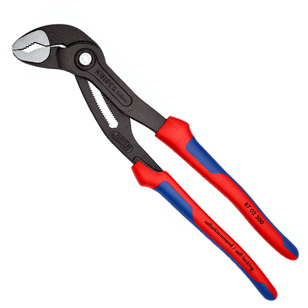 Kìm mỏ quạ Knipex Cobra® 87 02 300 dài 300mm, phủ đen chống gỉ, tay cầm nhựa đa thành phần, kẹp ống Ø70mm, kẹp size ốc 60mm, 30 nấc điều chỉnh.