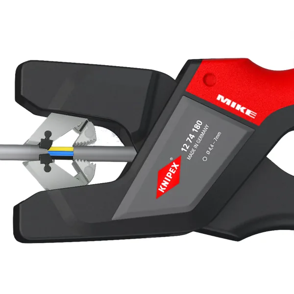 Kìm tuốt dây tự động Knipex 12 74 180 cho dây Ø 4.4–7.5 mm