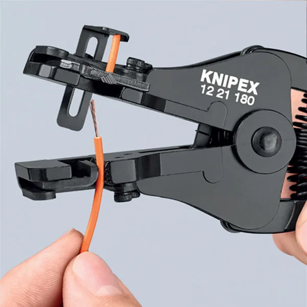 KNIPEX 12 11 180 Insulation Stripper with adapted blades 180 mm black lacquered with plastic grips thumbnail 2