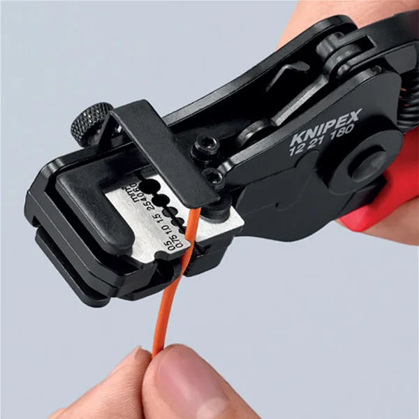 KNIPEX 12 11 180 Insulation Stripper with adapted blades 180 mm black lacquered with plastic grips thumbnail 3
