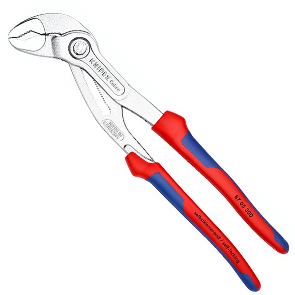 KNIPEX 87 05 300 Cobra® High-Tech Water Pump Pliers 300 mm chrome-plated with comfort handles chrome-plated