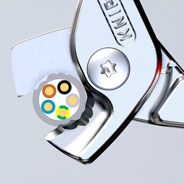 KNIPEX 95 16 160 StepCut® Cable Shears 160 mm chrome-plated insulated with multi-component grips, VDE-tested chrome-plated thumbnail 2