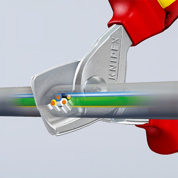 KNIPEX 95 16 160 StepCut® Cable Shears 160 mm chrome-plated insulated with multi-component grips, VDE-tested chrome-plated thumbnail 3