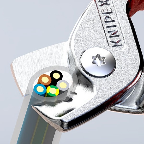 KNIPEX 95 16 160 StepCut® Cable Shears 160 mm chrome-plated insulated with multi-component grips, VDE-tested chrome-plated thumbnail 4