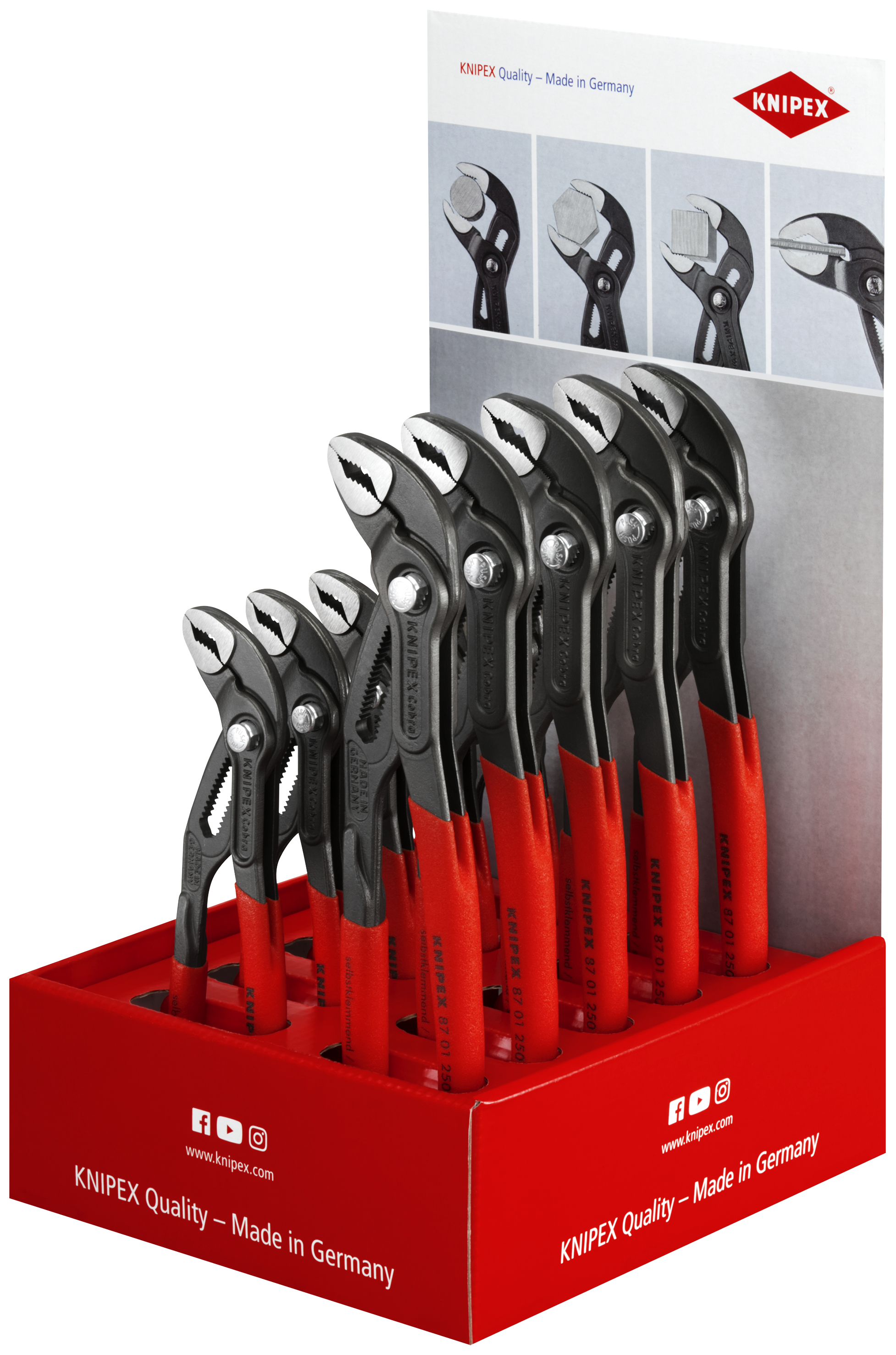 KNIPEX 00 18 01 V13 Counter display 5 x 87 01 180, 5 x 87 01 250 200 mm