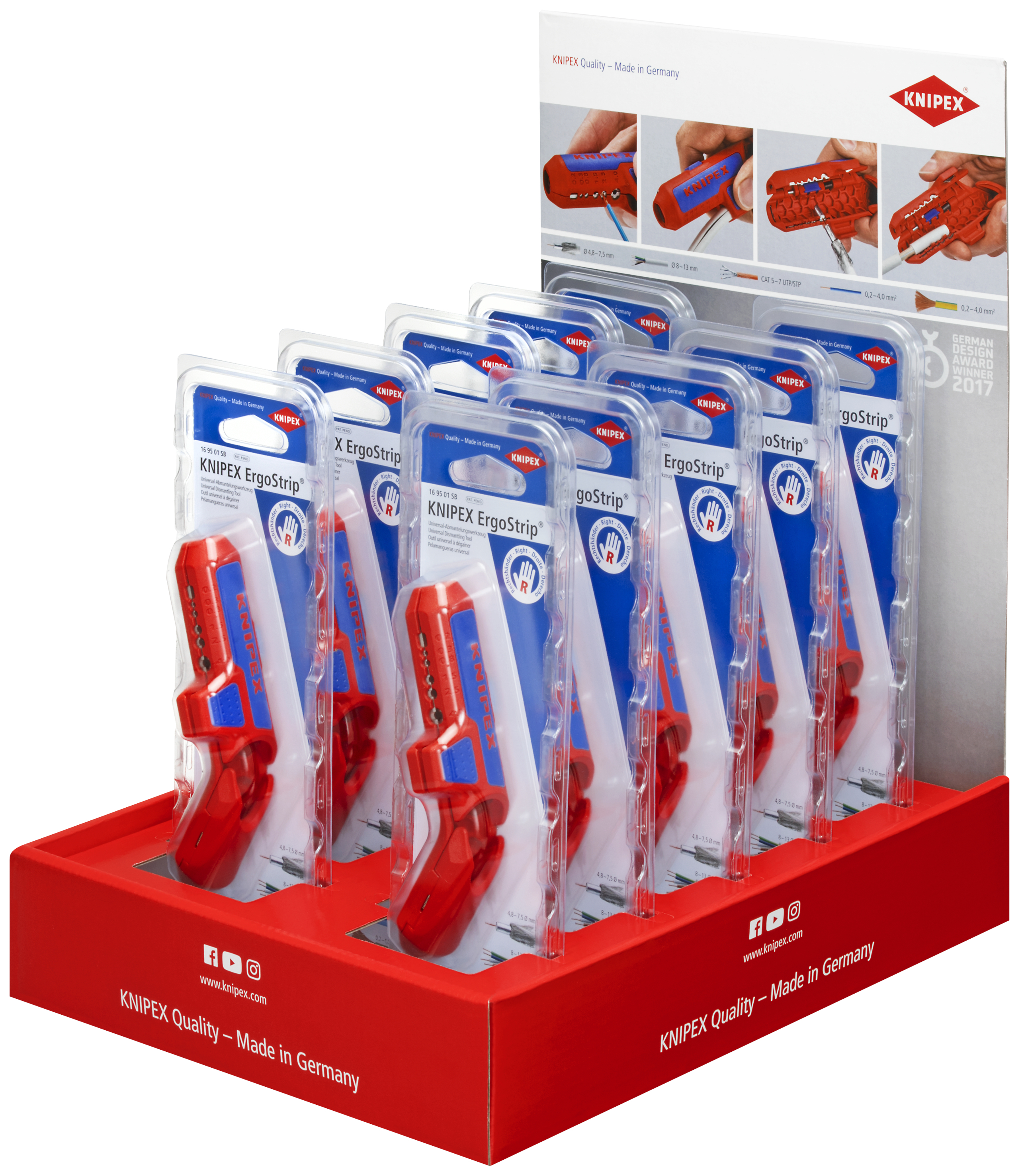 KNIPEX 00 18 01 V27 Counter display 10 parts 305 mm