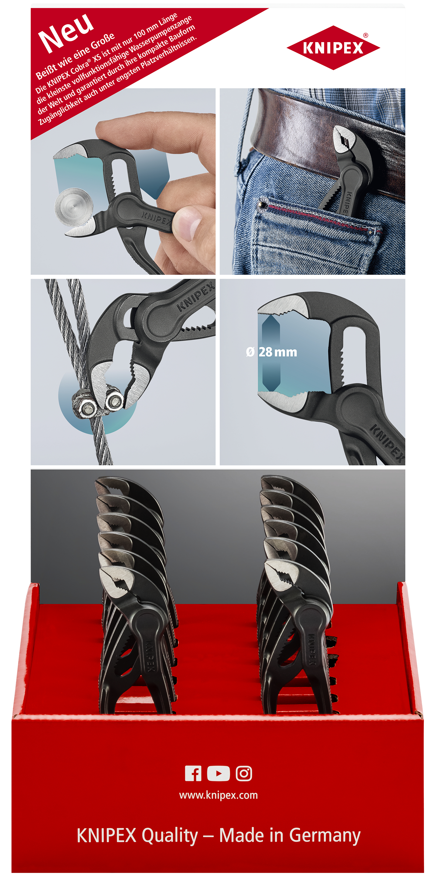 Kệ trung bày kìm mỏ quạ KNIPEX 00 18 01 V39 LE bằng carton cho 10 cây Knipex 87 00 100 200 mm thumbnail 3