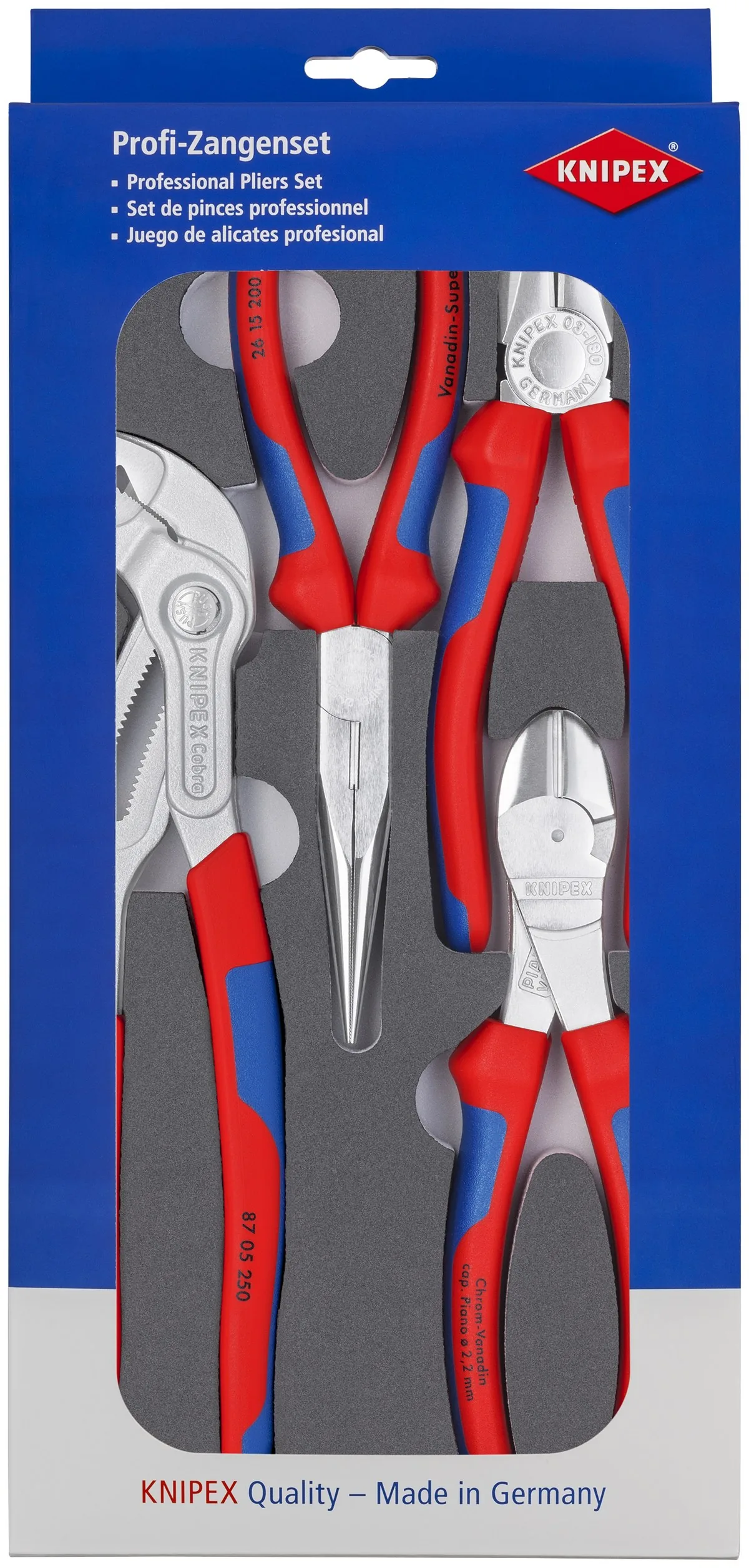 Bộ kìm KNIPEX 00 20 01 V17 gồm 4 chi tiết trong khay xốp, made in Germany thumbnail 3