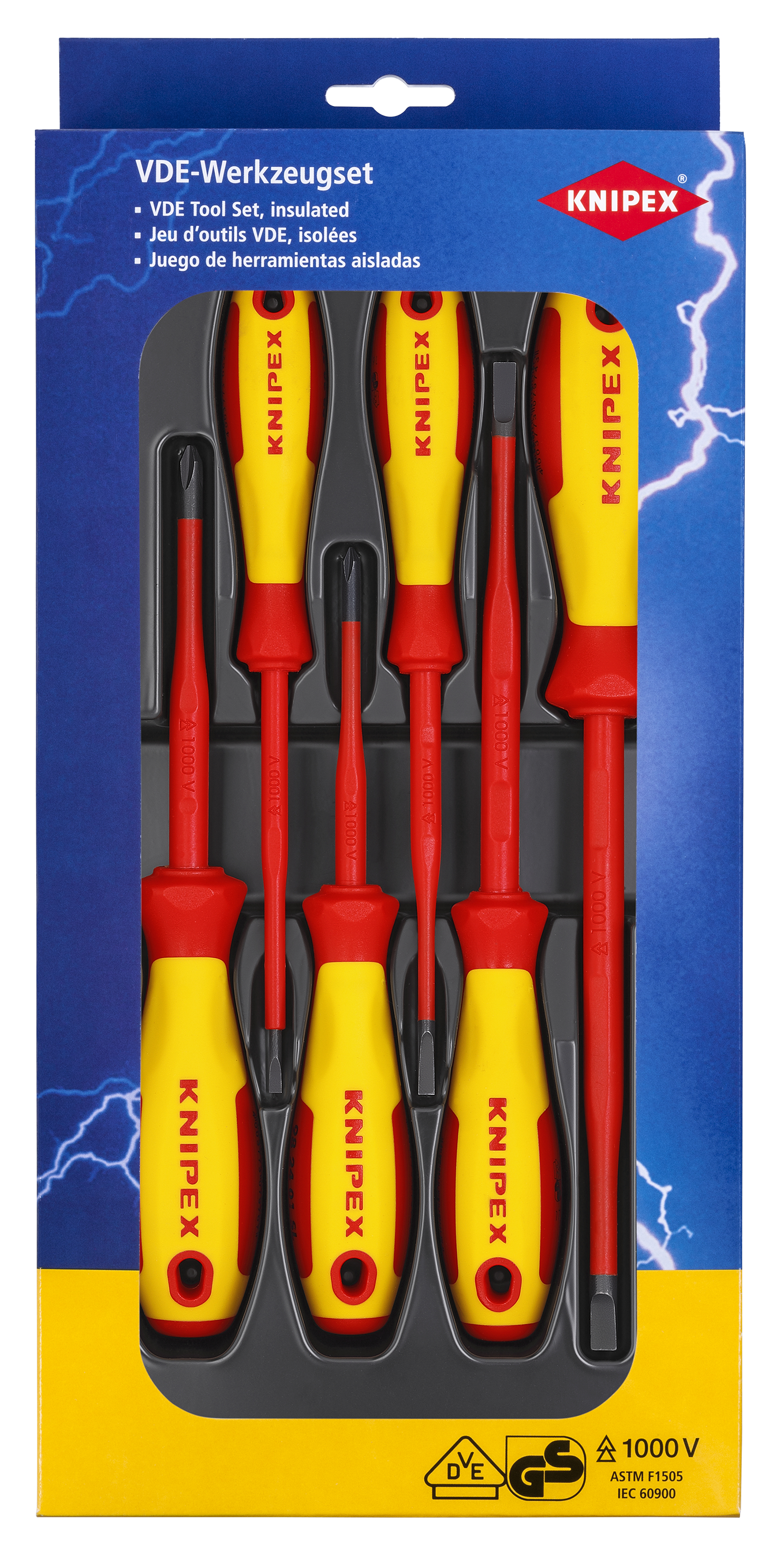 KNIPEX 00 20 12 V02 VDE Screwdriver Set Slotted / Phillips® 6 parts