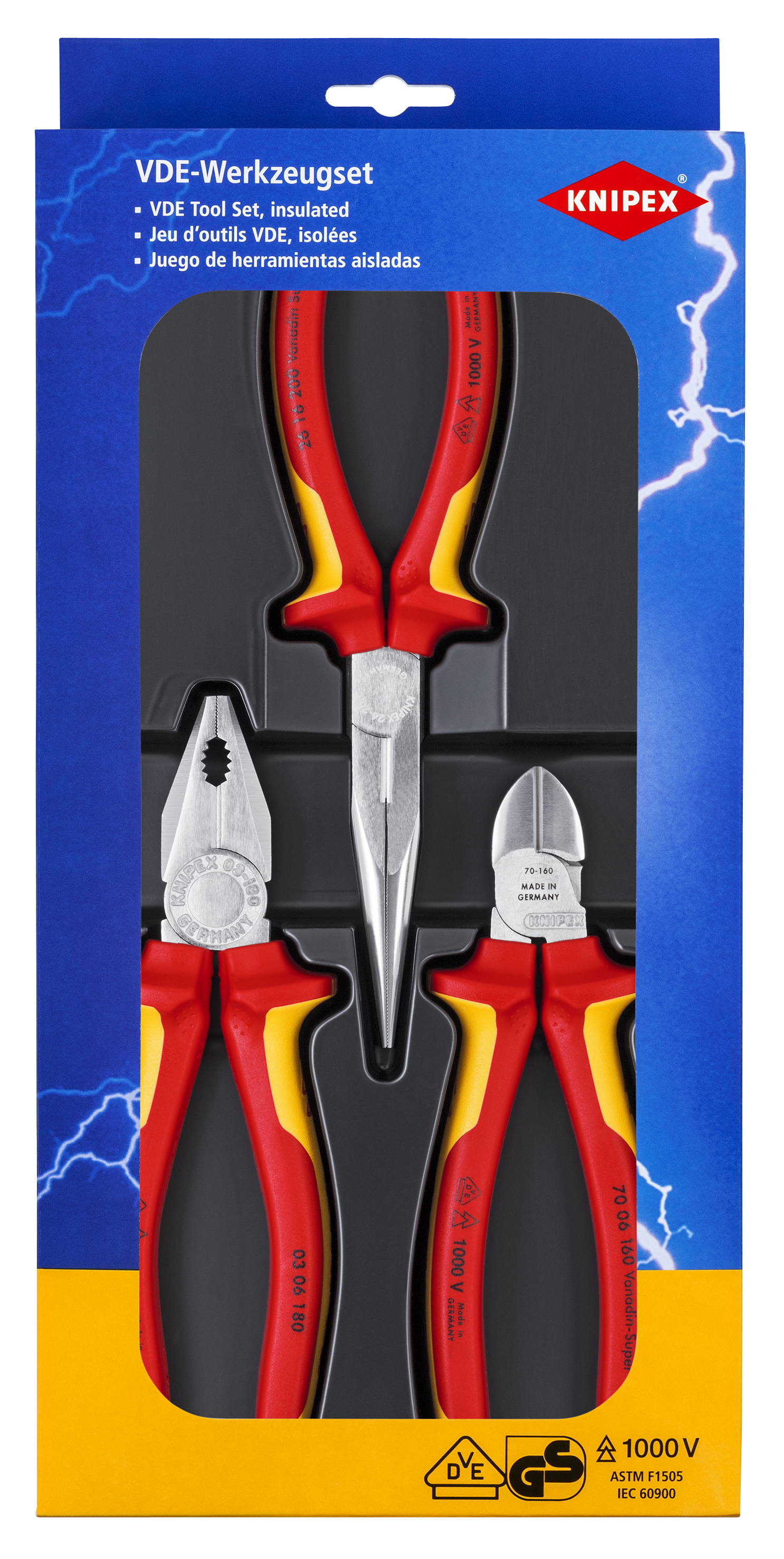 KNIPEX 00 20 12 V05 VDE Screwdriver Set PlusMinus / Slotted 6 parts thumbnail 2