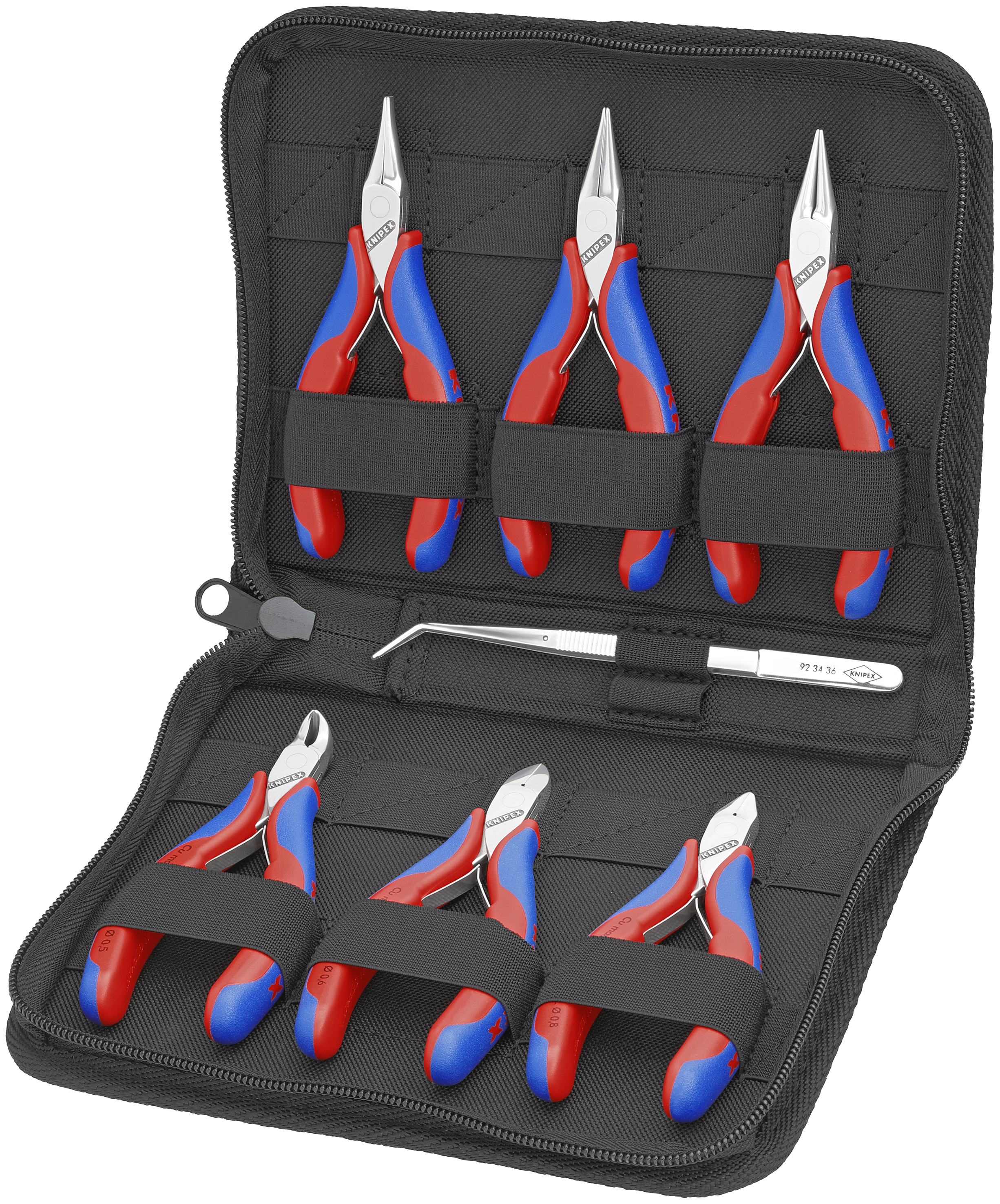 KNIPEX 00 20 16 P ESD Case for Electronics Pliers with tools for work on electronic components 6 parts 215 mm thumbnail 3