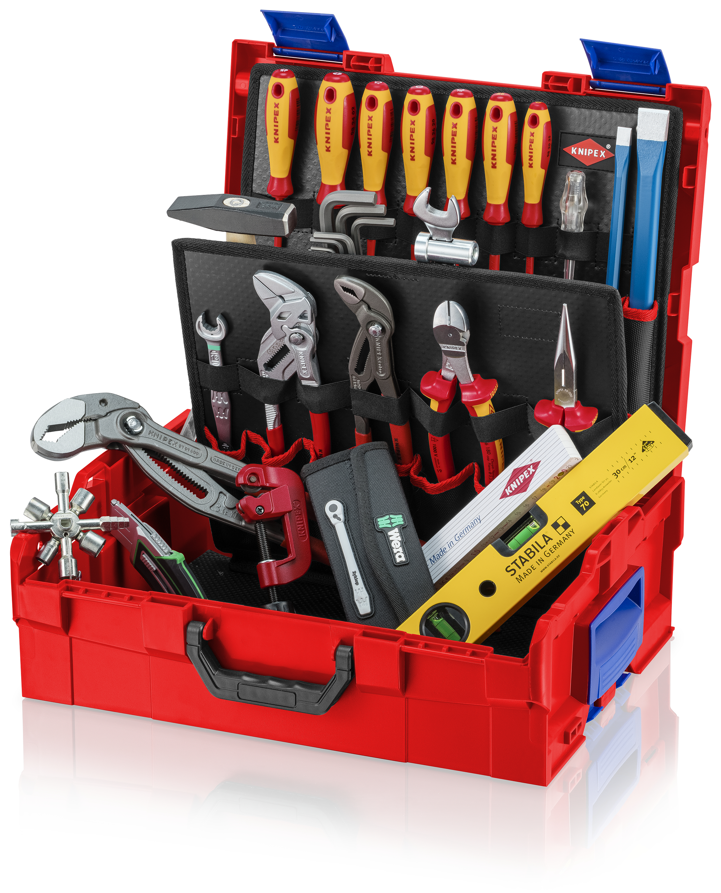 Bộ đồ nghề cho thợ điện nước KNIPEX 00 21 19 LB S L-BOXX® gồm 52 chi tiết trong vali