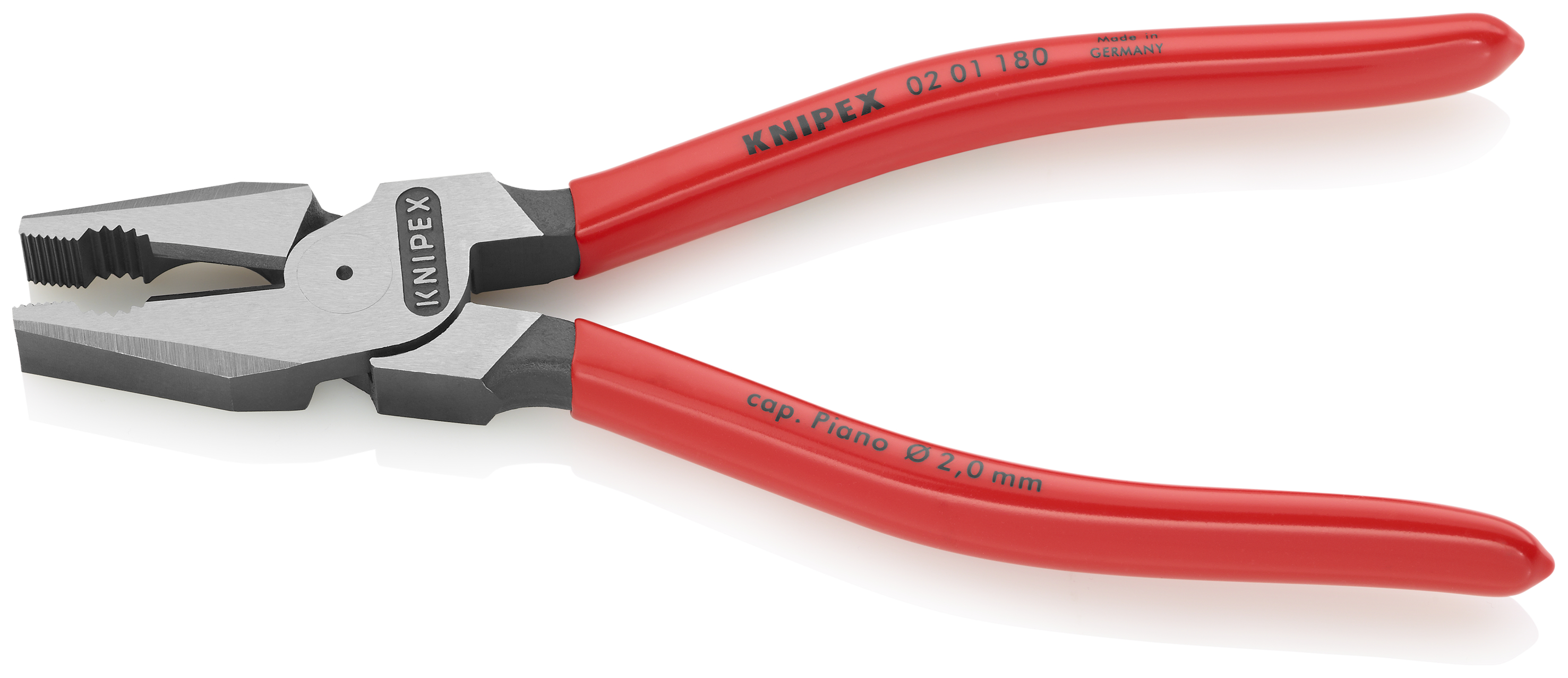 KNIPEX 02 01 180 SB High Leverage Combination Pliers 180 mm black atramentized with plastic coating polished thumbnail 2