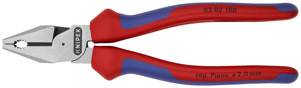 KNIPEX 02 02 180 SB High Leverage Combination Pliers 180 mm black atramentized with comfort handles polished thumbnail 4