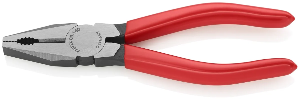 KNIPEX 03 01 160 Combination Pliers 160 mm black atramentized with plastic coating polished thumbnail 2