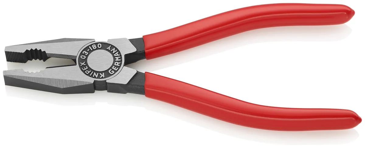 KNIPEX 03 01 180 EAN Combination Pliers 180 mm black atramentized with plastic coating polished thumbnail 3