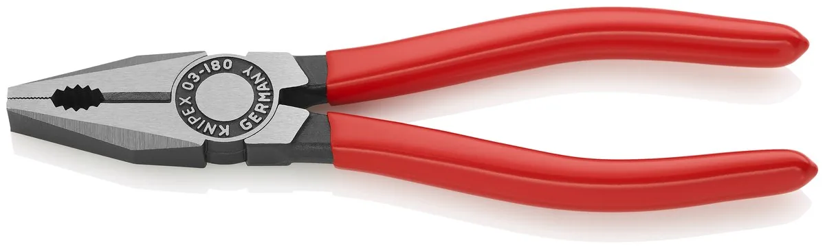 KNIPEX 03 01 180 Combination Pliers 180 mm black atramentized with plastic coating polished thumbnail 2