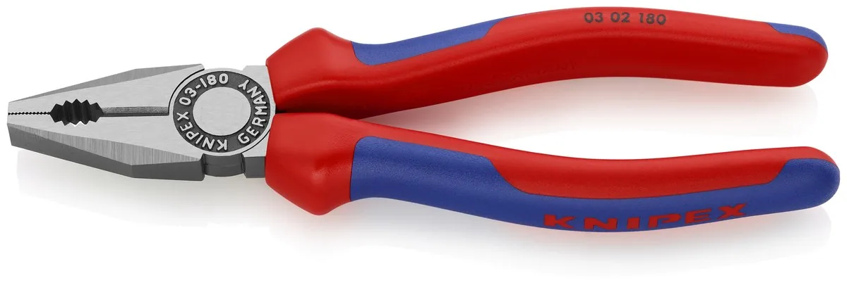 KNIPEX 03 02 180 Combination Pliers 180 mm black atramentized with comfort handles polished thumbnail 2