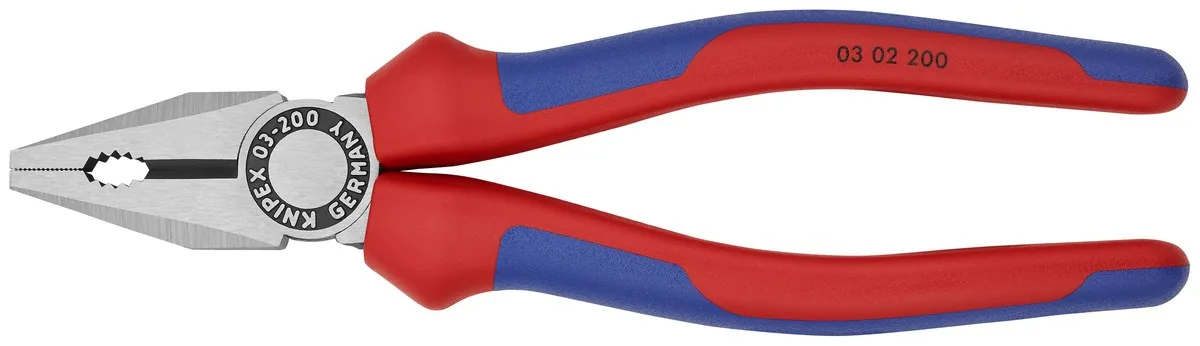 Kìm đa năng đầu bằng KNIPEX 03 02 200, cán nhựa đa thành phần, đầu mạ đen mài bóng thumbnail 4