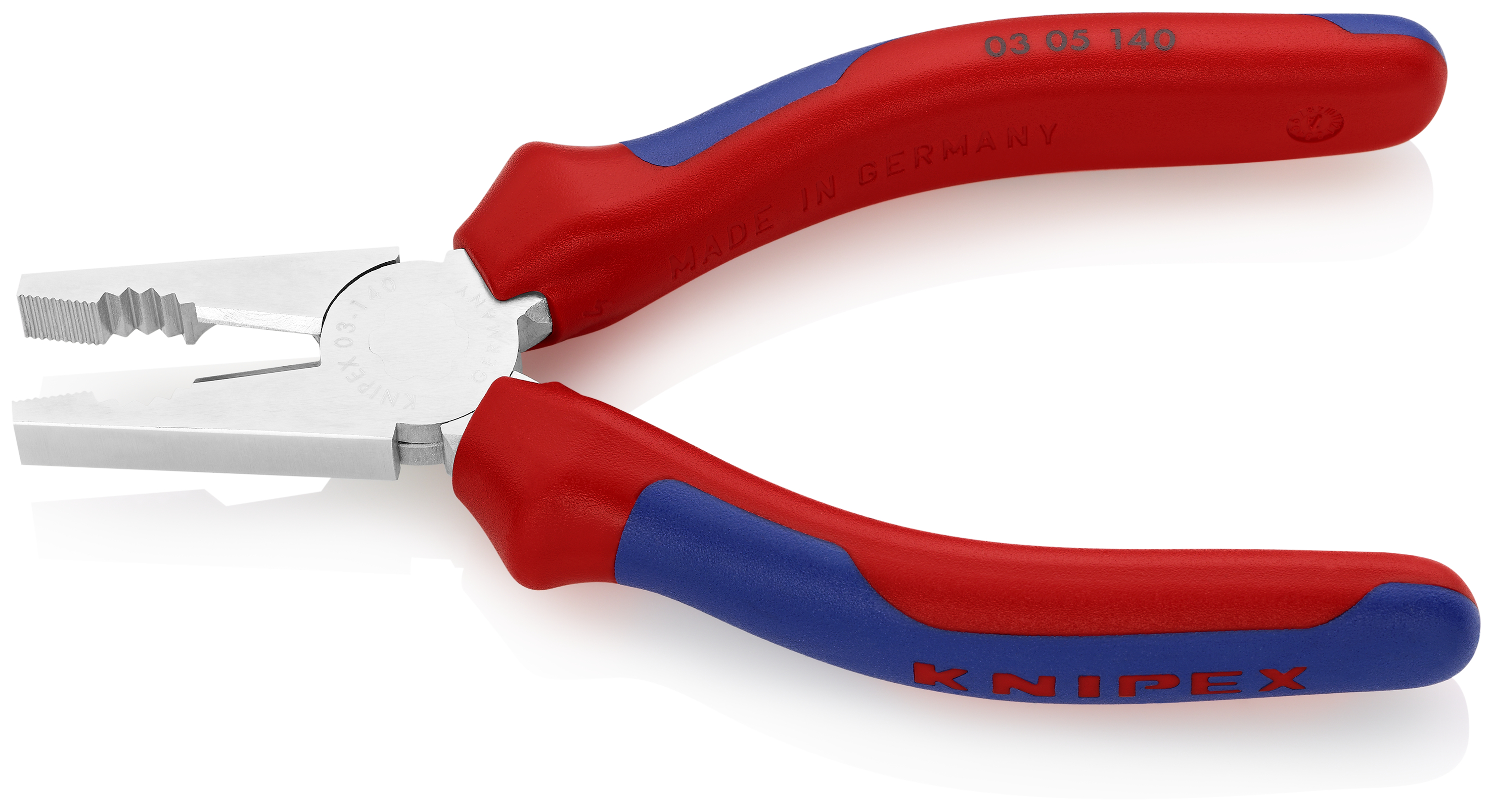 KNIPEX 03 05 140 Combination Pliers 140 mm chrome-plated with comfort handles chrome-plated thumbnail 2