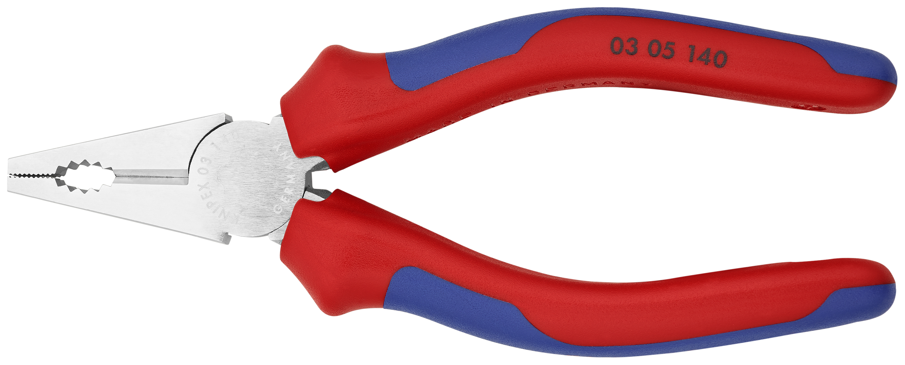 KNIPEX 03 05 140 Combination Pliers 140 mm chrome-plated with comfort handles chrome-plated thumbnail 3