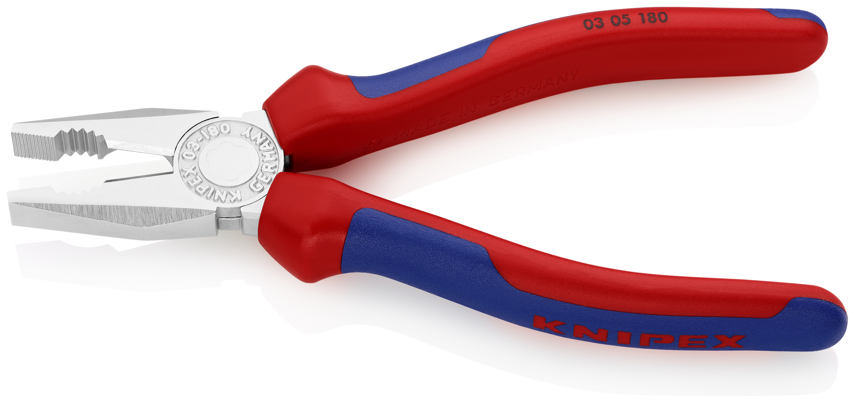 KNIPEX 03 05 180 SB Combination Pliers 180 mm chrome-plated with comfort handles chrome-plated thumbnail 2