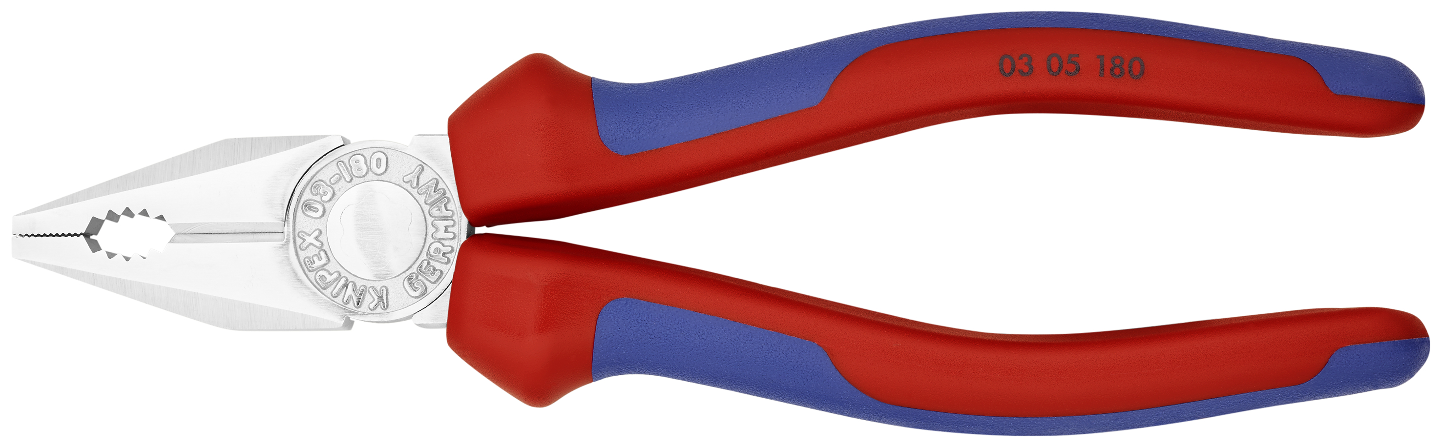 KNIPEX 03 05 180 Combination Pliers 180 mm chrome-plated with comfort handles chrome-plated thumbnail 3