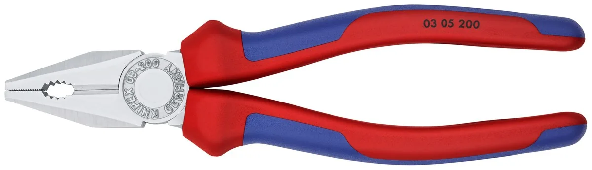 KNIPEX 03 05 200 Combination Pliers 200 mm chrome-plated with comfort handles chrome-plated thumbnail 4