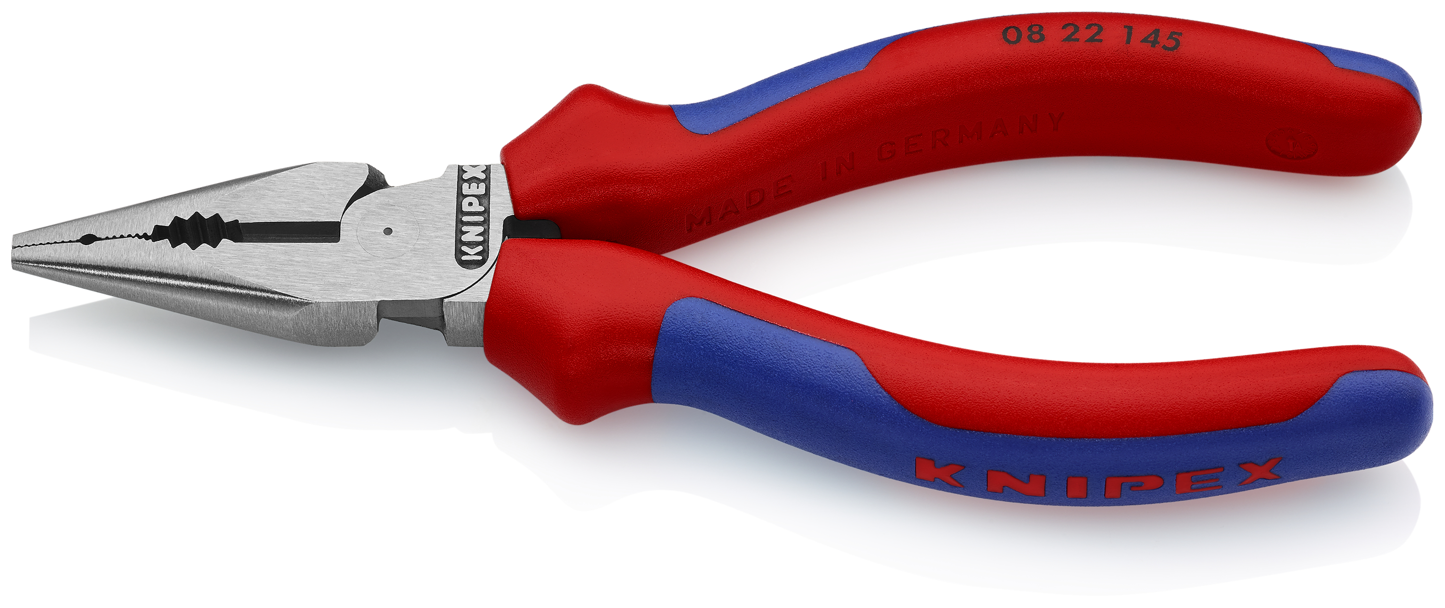 KNIPEX 08 22 145 SB Needle-Nose Combination Pliers 145 mm black atramentized with comfort handles polished